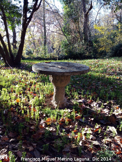 Jardines de Mata Bejid - Jardines de Mata Bejid. Mesa con capitel