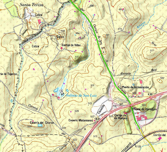 Salinas de San Luis - Salinas de San Luis. Mapa