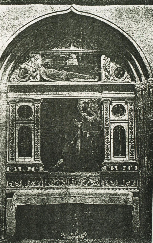 Colegiata de Santa Mara de los Reales Alczares. Capilla del Cristo de la Cada - Colegiata de Santa Mara de los Reales Alczares. Capilla del Cristo de la Cada. Foto antigua del retablo desaparecido en la Guerra Civil