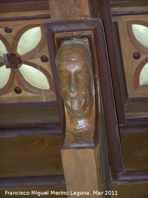 Iglesia de San Andrs - Iglesia de San Andrs. Cabeza del artesonado de la Sala Capitular