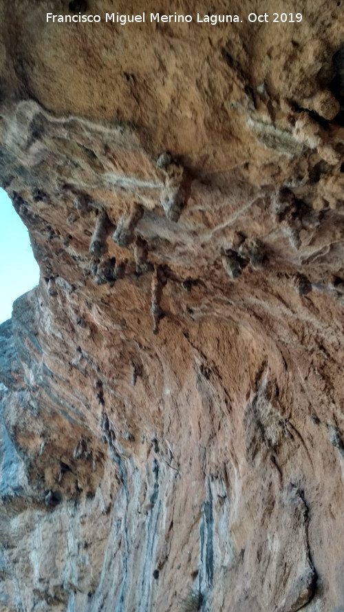 Pinturas rupestres del Abrigo de los Caones IV - Pinturas rupestres del Abrigo de los Caones IV. Estalactitas