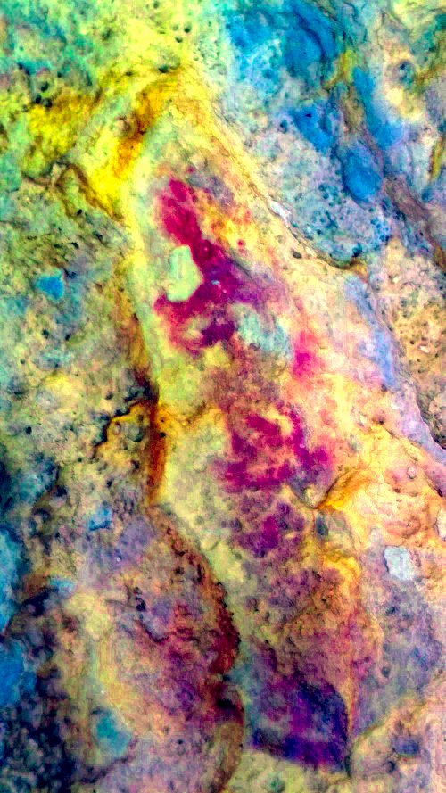 Pinturas rupestres del Abrigo de los Caones IV - Pinturas rupestres del Abrigo de los Caones IV. Tratada con Dstretch