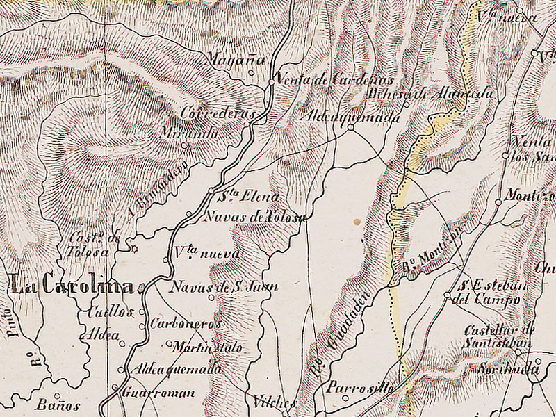 Castillo de las Navas de Tolosa - Castillo de las Navas de Tolosa. Mapa 1850