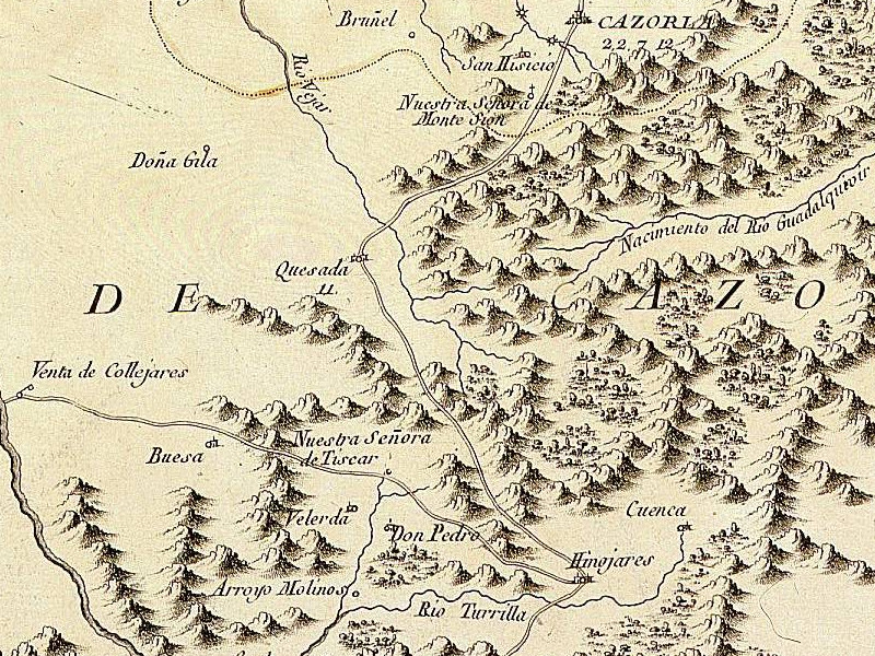 Aldea Collejares - Aldea Collejares. Mapa del Adelantamiento de Cazorla 1797