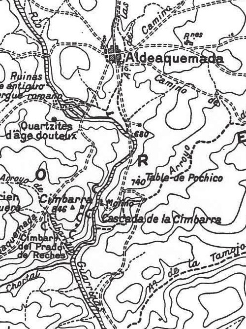 Pinturas rupestres del Poyo del Medio de la Cimbarra V - Pinturas rupestres del Poyo del Medio de la Cimbarra V. Mapa de Breuil