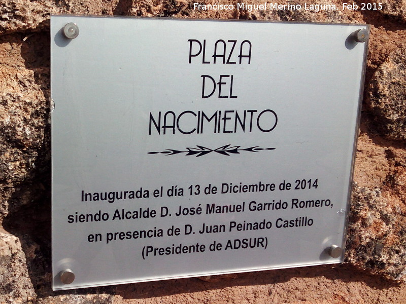 Plaza del Nacimiento - Plaza del Nacimiento. Placa