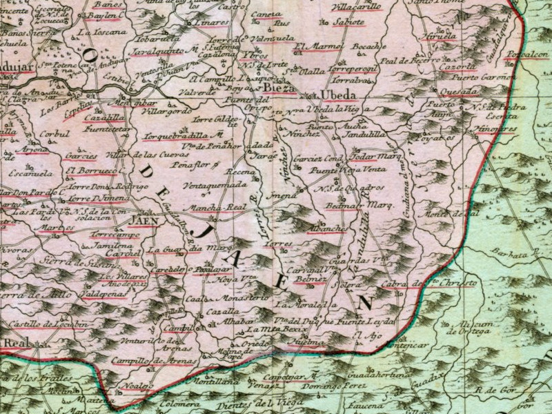 Historia de Peal de Becerro - Historia de Peal de Becerro. Mapa 1782