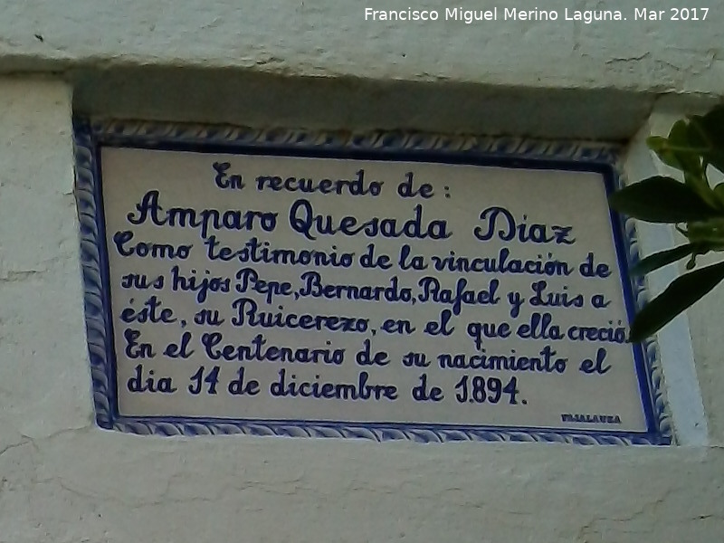 Cortijo Ruicerezo Alto - Cortijo Ruicerezo Alto. Placa
