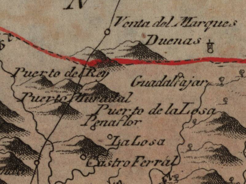 Castillo de Castro Ferral - Castillo de Castro Ferral. Mapa 1799