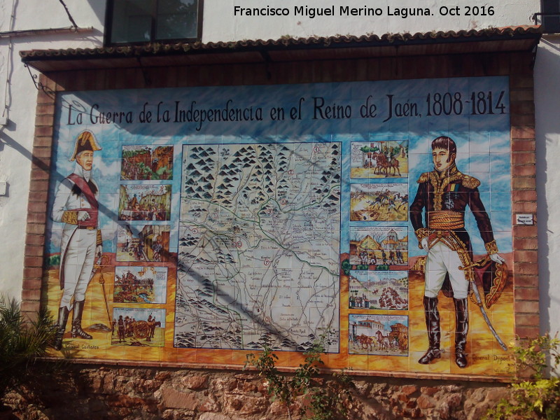 Batalla de Bailn - Batalla de Bailn. Azulejos de Bernardo Jurado en la Casa de Postas - Villanueva de la Reina