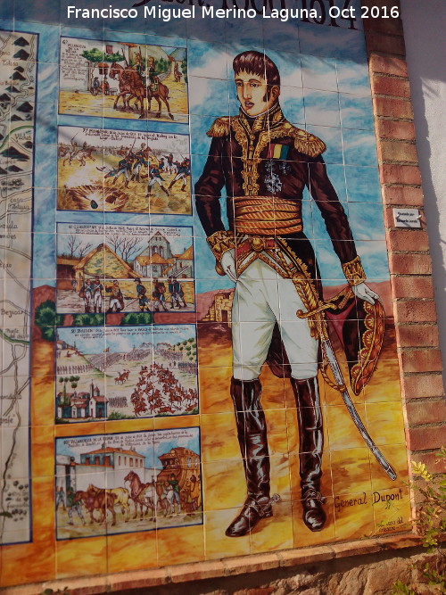 Batalla de Bailn - Batalla de Bailn. General Dupont. Azulejos de la Casa de Postas - Villanueva de la Reina