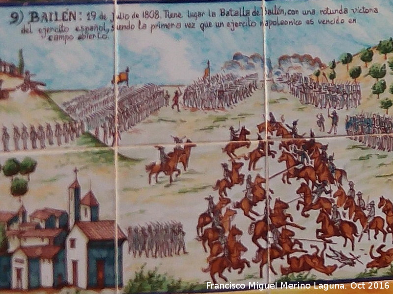 Batalla de Bailn - Batalla de Bailn. Azulejos en la Casa de Postas - Villanueva de la Reina