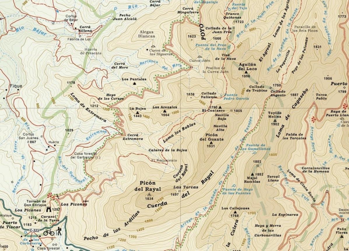 Cuerda de los Agrios - Cuerda de los Agrios. Mapa