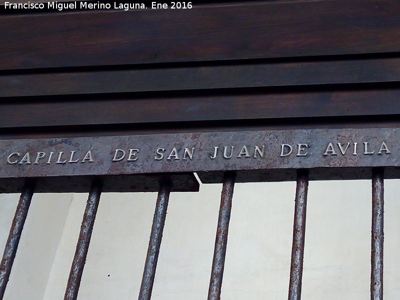 Catedral de Baeza. Capilla de San Juan de vila - Catedral de Baeza. Capilla de San Juan de vila. Cartela