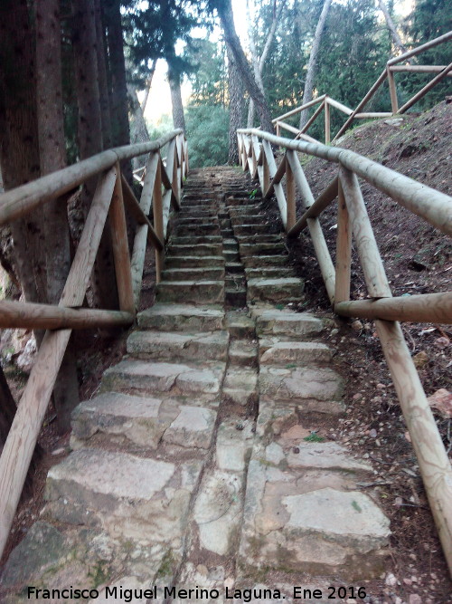 rea recreativa Charco de la Pringue - rea recreativa Charco de la Pringue. Escaleras para acceder a la parte alta del rea recreativa