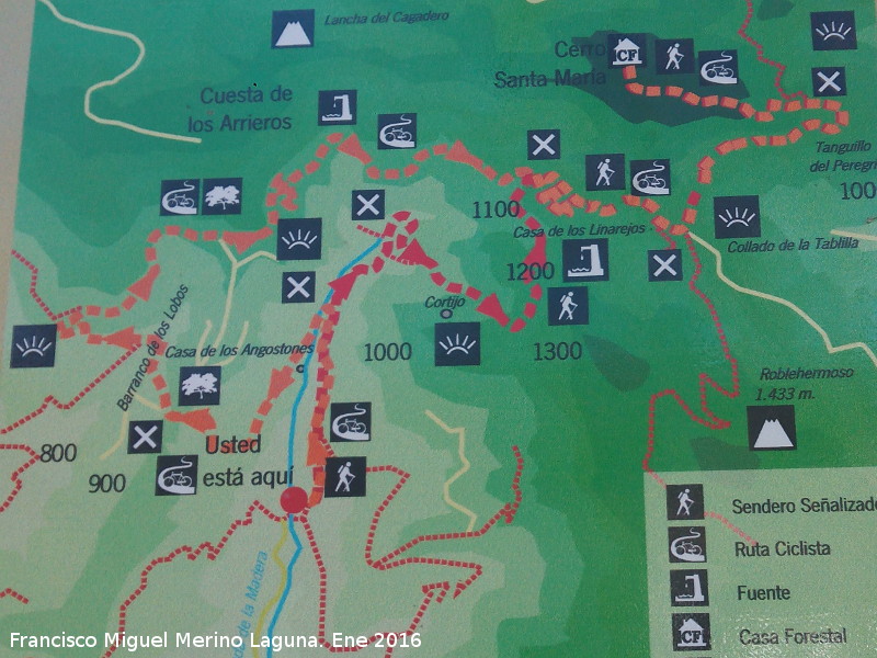 Sendero de Jess del Monte - Sendero de Jess del Monte. Mapa