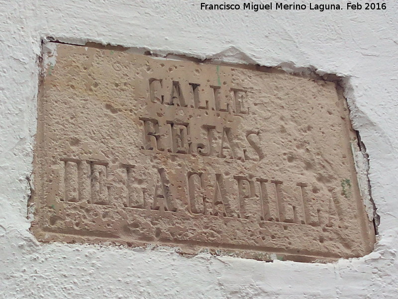 Calle Rejas de la Capilla - Calle Rejas de la Capilla. Placa antigua