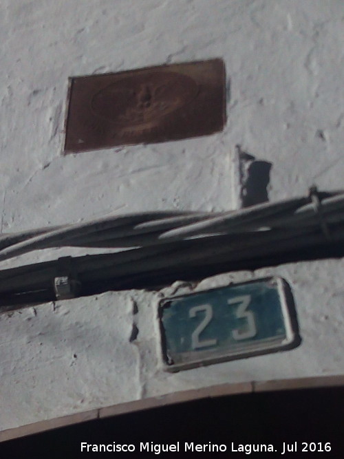 Casa de la Calle Nueva n 23 - Casa de la Calle Nueva n 23. Antigua placa de seguros