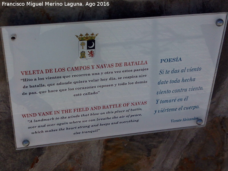 Veleta de los Campos y Navas de Batalla - Veleta de los Campos y Navas de Batalla. Placa