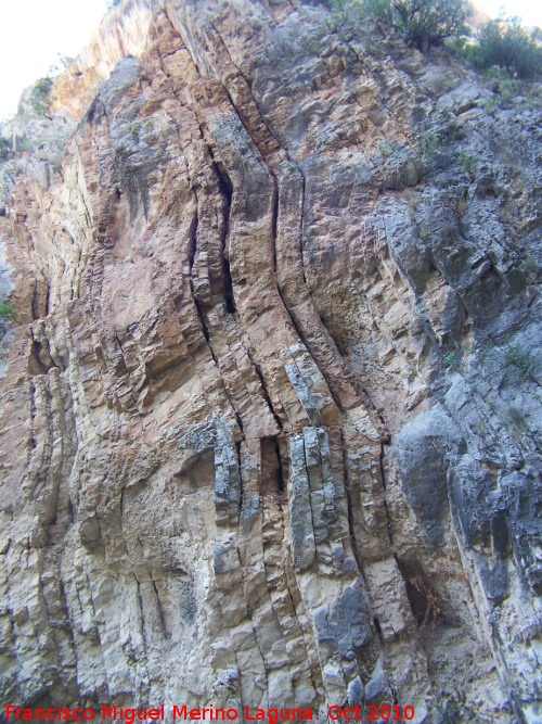 Can del Quiebrajano - Can del Quiebrajano. Estratos de caliza verticales