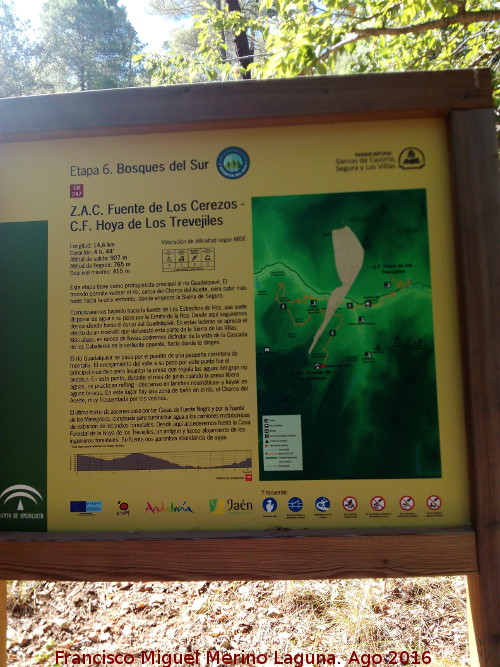 Sendero Fuente de los Cerezos - Casa Forestal Hoya de los Trevejiles - Sendero Fuente de los Cerezos - Casa Forestal Hoya de los Trevejiles. Cartel