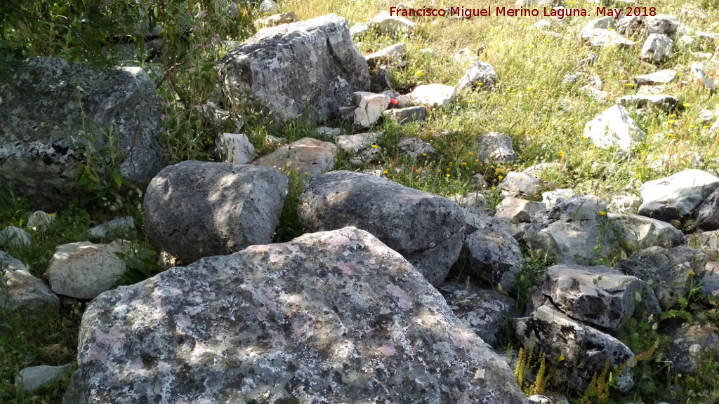 Cantera de los Bastianes - Cantera de los Bastianes. Columna partida