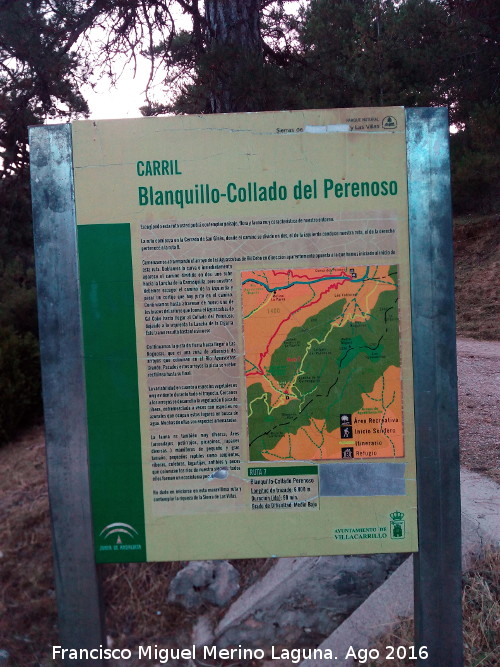 Sendero Blanquillo-Collado del Perenoso - Sendero Blanquillo-Collado del Perenoso. Cartel