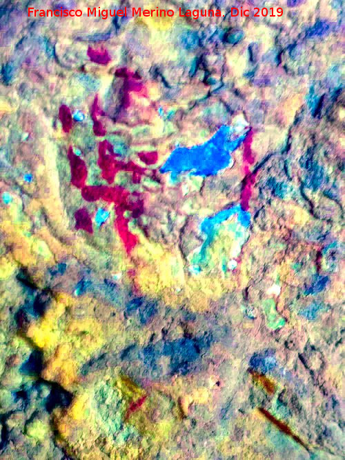 Pinturas rupestres del Abrigo de Mingo - Pinturas rupestres del Abrigo de Mingo. Tratada con Dstretch