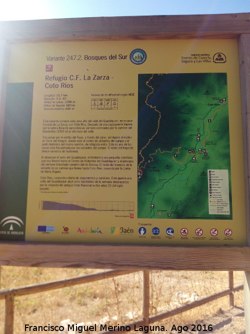 Sendero C.F. La Zarza-Coto Ros - Sendero C.F. La Zarza-Coto Ros. Cartel