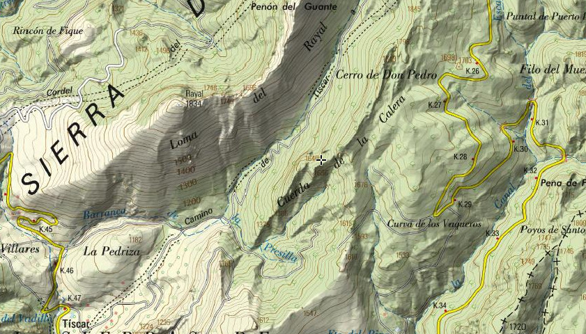 Cuerda de la Calera - Cuerda de la Calera. Mapa