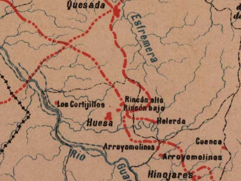 Aldea Arroyo Molinos - Aldea Arroyo Molinos. Mapa 1885