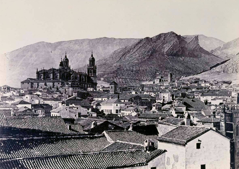 Historia de Jan. Siglo XIX - Historia de Jan. Siglo XIX. Foto realizada por Charles Clifford en 1862, con la visita de la Reina Isabel II. Se observa la antigua torre del convento de San francisco ahora Diputacin