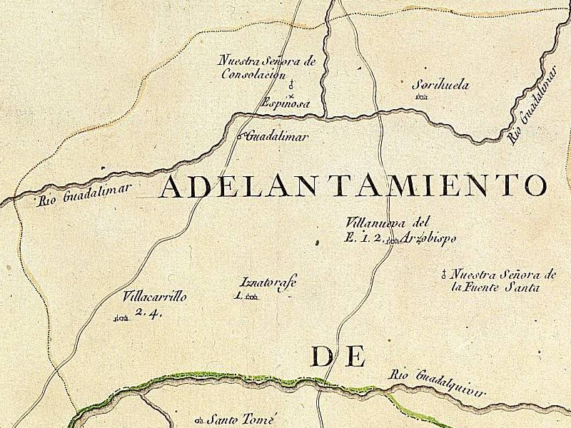 Ro Guadalimar - Ro Guadalimar. Mapa del Adelantamiento de Cazorla 1797