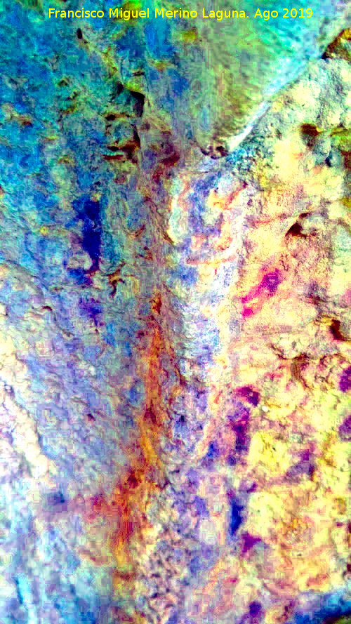 Pinturas rupestres y petroglifos Cueva del Clarillo - Pinturas rupestres y petroglifos Cueva del Clarillo. Tratada con Dstretch