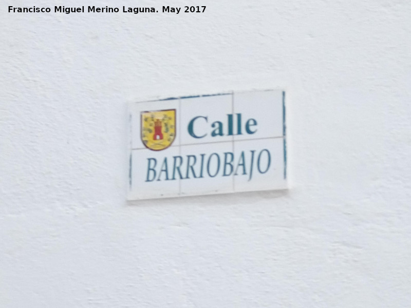 Calle Barriobajo - Calle Barriobajo. Placa de azulejos