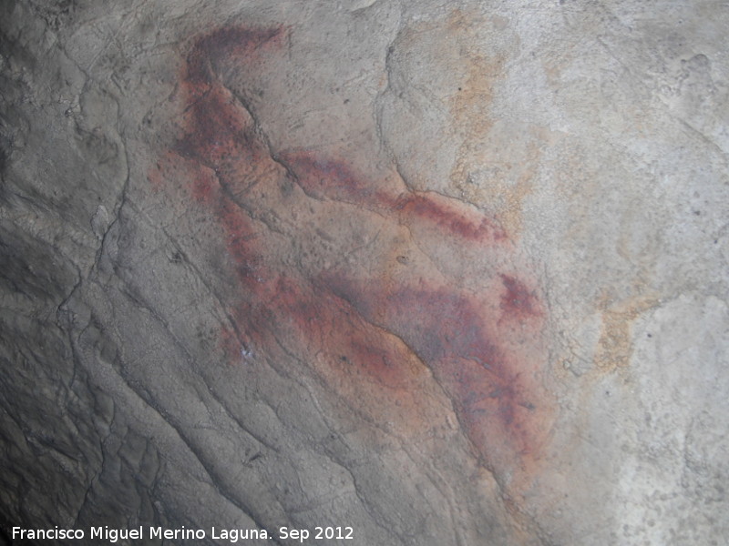 Pinturas rupestres de la Cueva del Morrn - Pinturas rupestres de la Cueva del Morrn. Cprido rojo