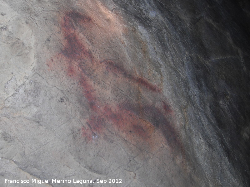 Pinturas rupestres de la Cueva del Morrn - Pinturas rupestres de la Cueva del Morrn. Cprido rojo