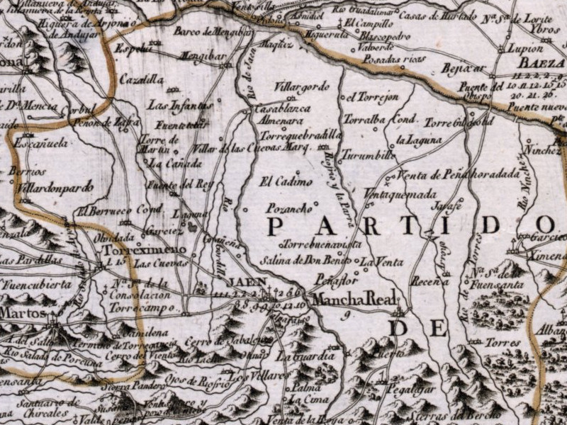 Castillo de Recena - Castillo de Recena. Mapa 1787