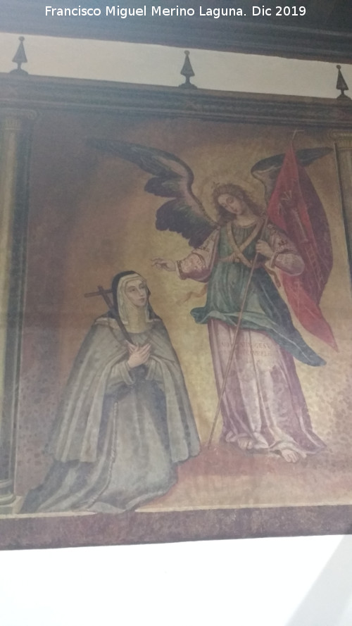 Palacio de Juan Vzquez de Molina - Palacio de Juan Vzquez de Molina. Antigua Sala Capitular. Pintura Mural con la representacin de Santa Teresa y ngel.