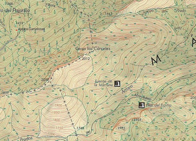 Cerro las Crceles - Cerro las Crceles. Mapa