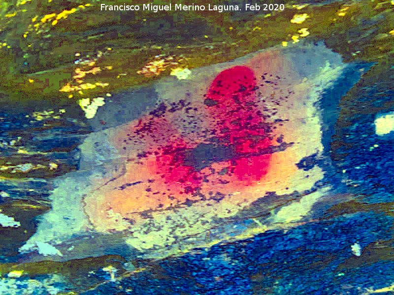 Pinturas rupestres del Abrigo del Guadal�n II - Pinturas rupestres del Abrigo del Guadal�n II. Tratada con Dstretch