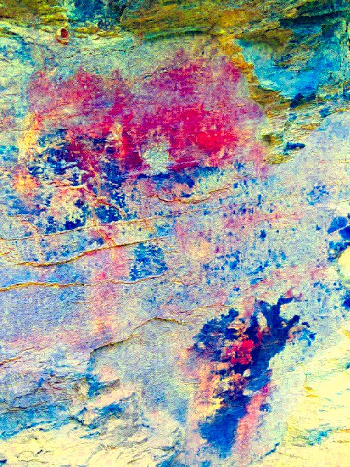 Pinturas rupestres del Abrigo del Guadal�n III - Pinturas rupestres del Abrigo del Guadal�n III. Tratada con Dstretch