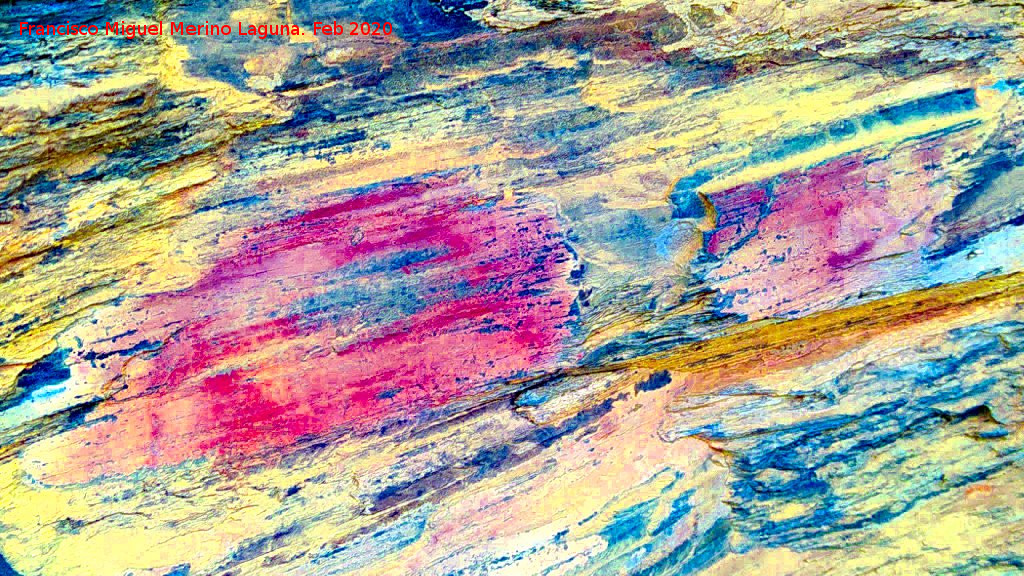 Pinturas rupestres del Abrigo del Guadal�n III - Pinturas rupestres del Abrigo del Guadal�n III. Tratada con Dstretch