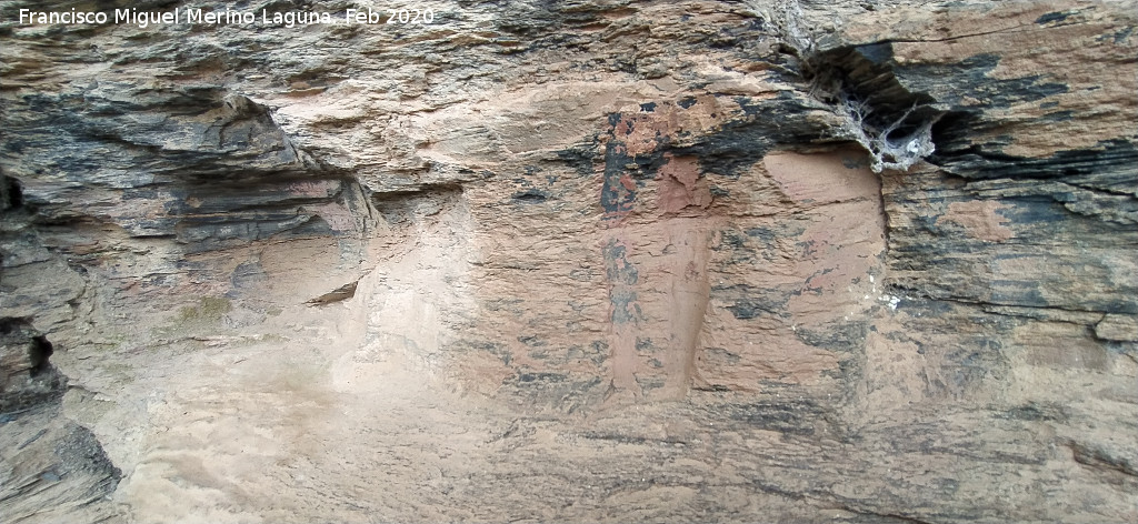 Pinturas rupestres del Abrigo del Guadal�n III - Pinturas rupestres del Abrigo del Guadal�n III. Situaci�n de los surcos