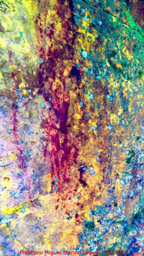 Pinturas rupestres del Abrigo del Guadal�n IV - Pinturas rupestres del Abrigo del Guadal�n IV. Tratada con Dstretch