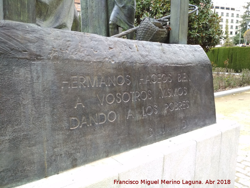 Monumento a San Juan de Dios - Monumento a San Juan de Dios. Inscripcin