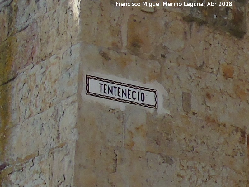 Calle Tentenecio - Calle Tentenecio. Placa