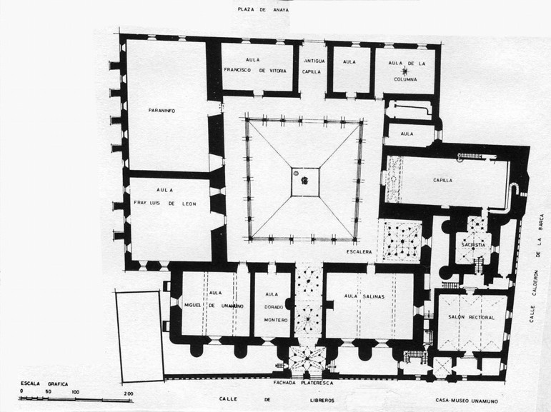 Escuelas Mayores - Escuelas Mayores. Planta baja. Plano de Ildefonso Gago