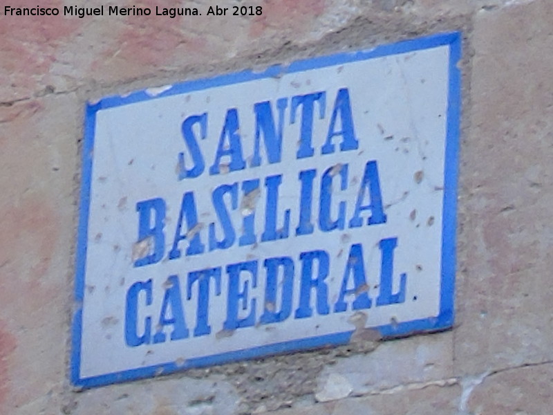 Catedral Nueva - Catedral Nueva. Placa