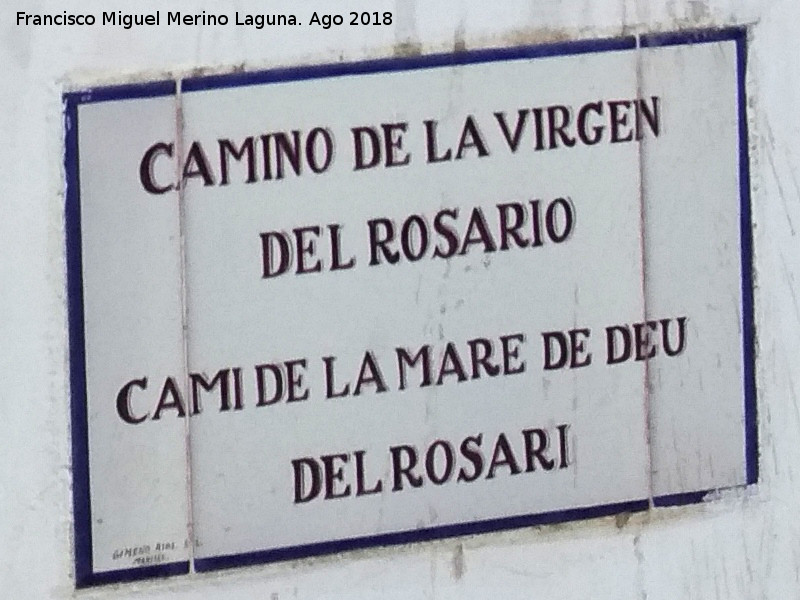 Estacin de la Virgen del Rosario - Estacin de la Virgen del Rosario. Placa